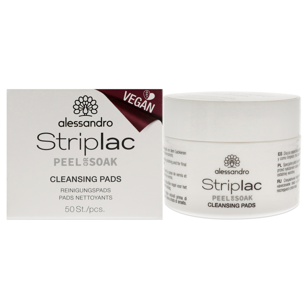 Striplac Peel or Soak Cleansing Pads by Alessandro for Women 50 Pc Pads